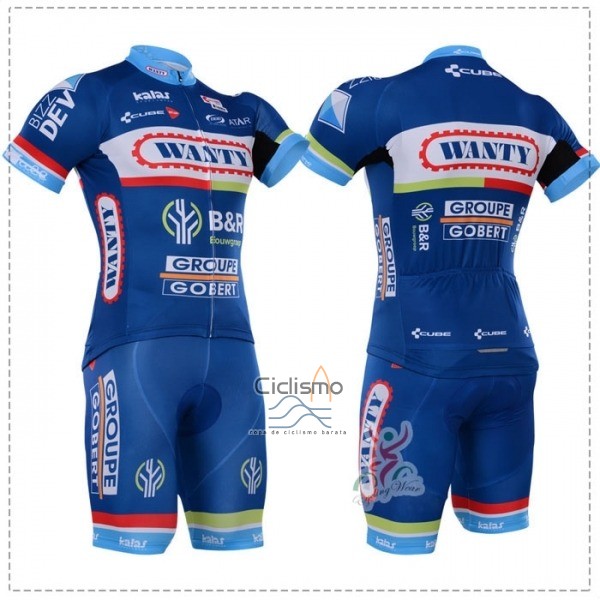 Wanty Ropa Ciclismo Culotte Corto 2018 Mangas Cortas Azul